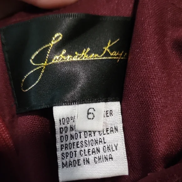 Strapless Johnathan Kayne Black and Burgundy Velvet Mini Dress with Metal Fringe - Picture 2 of 9